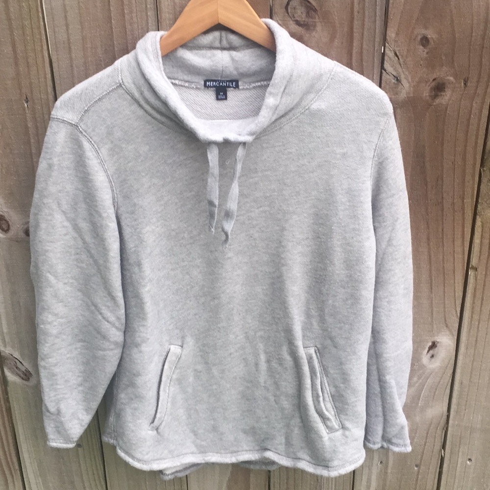 J. Crew Mercantile Grey Funnel-neck Sweatshirt